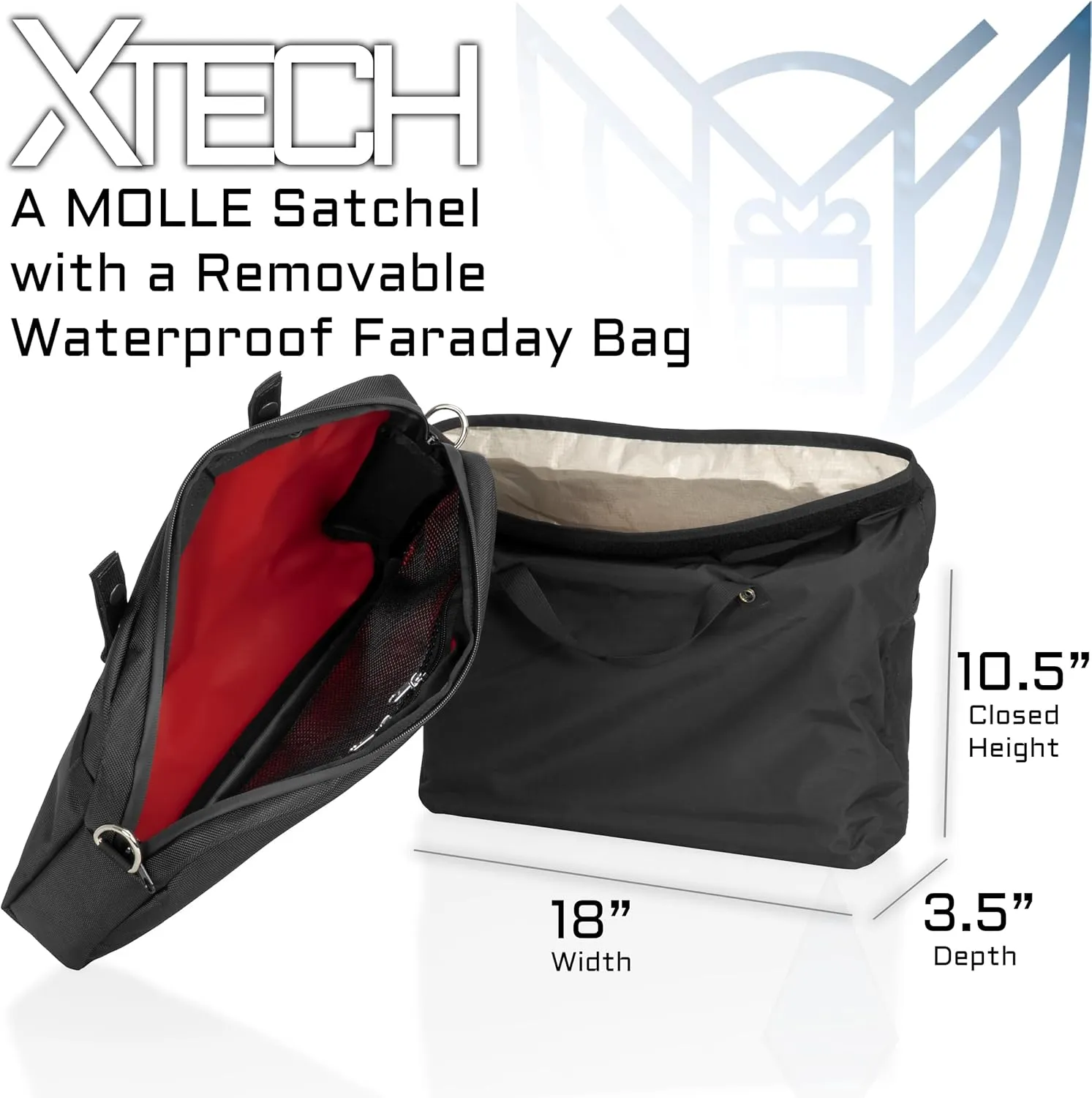 ~ Xecutive Transport Faraday Duffel Bag with Removable XTECH Pouch for Computer Towers and Other Large Electronics ~ Data Security ~ Shoulder Strap Included ~ Backwoods Camo