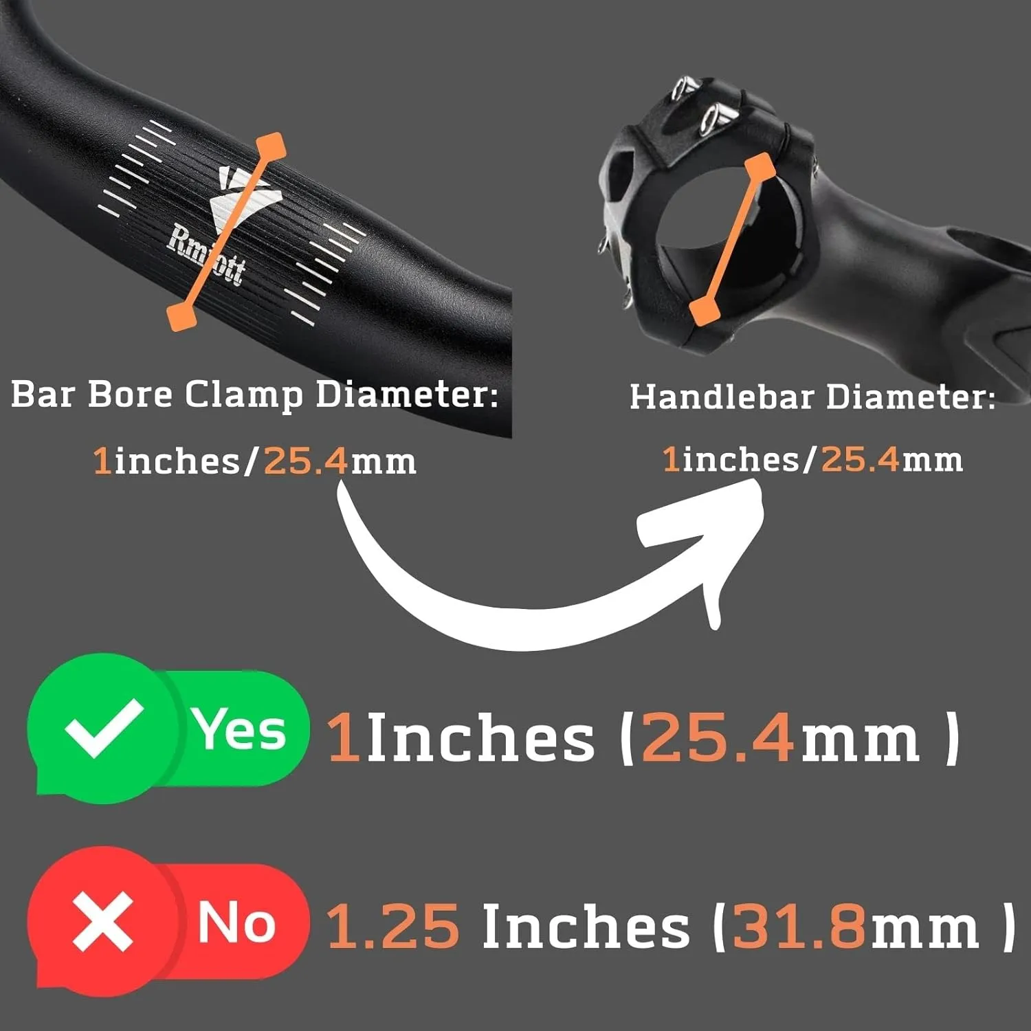 1 inch Rise 90mm Mountain Bike Handlebars Length 24.40inches/620mm Aluminum -Just Fits 25.4mm Stems- Rise 90mm Black