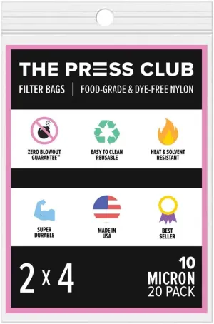 10 Micron | Premium Nylon Tea Filter Bags | 2" x 4" | 20 Pack