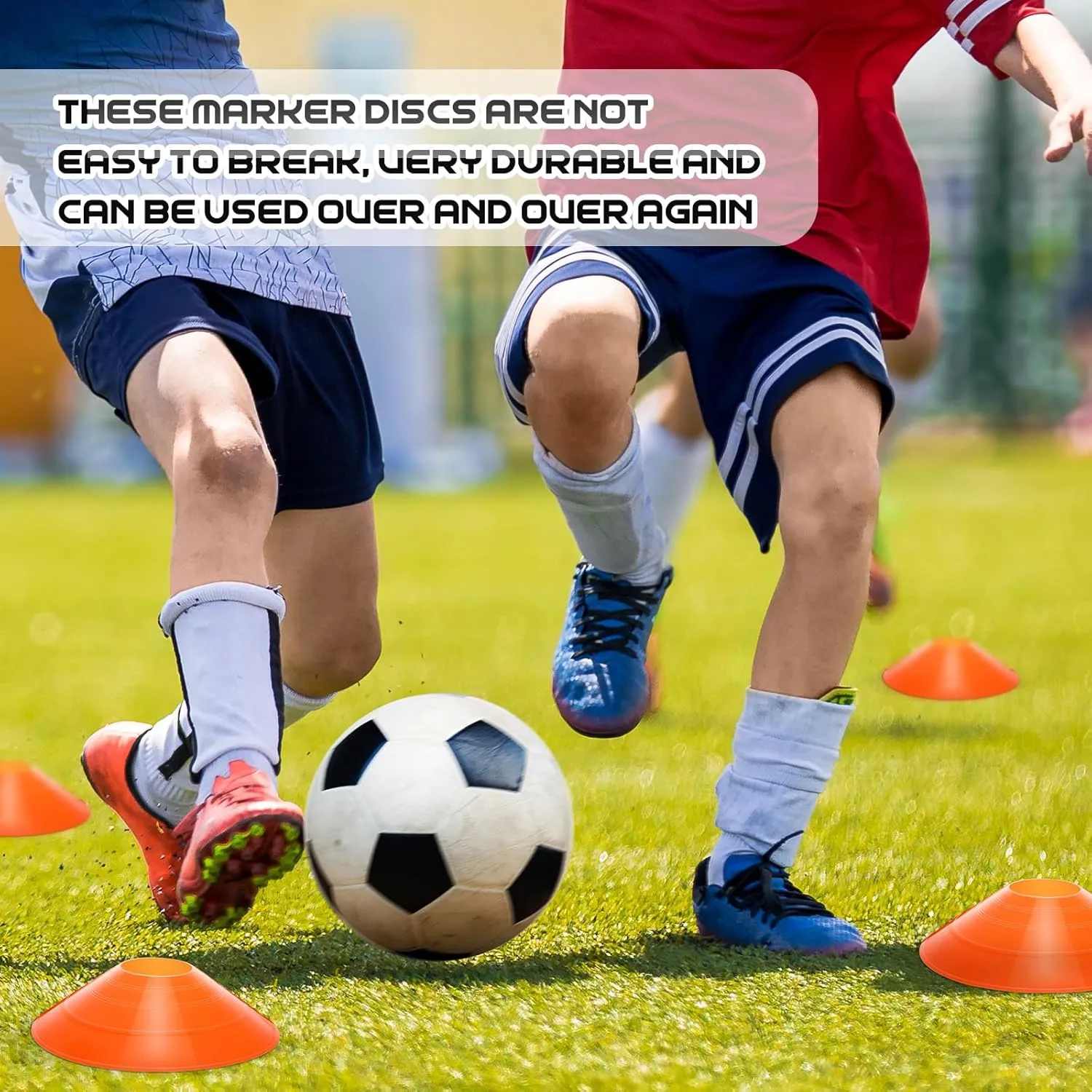 100 Pcs Soccer Training Cones Kit Field Pro Disc Cones with Strap Carry Bag Agility Sports Drill Cones for Gym Practice