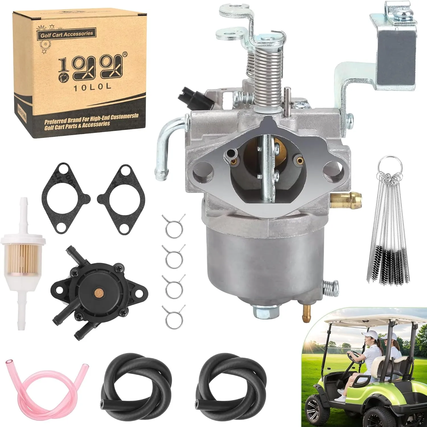 10L0L Carburetor Kit for Yamaha G22-G27 G29 2003-up Golf Cart Gas 4-Cycle Drive Engine Replace OEM JR6-14101-00 JR6-14101-01 520-185 13351 17560