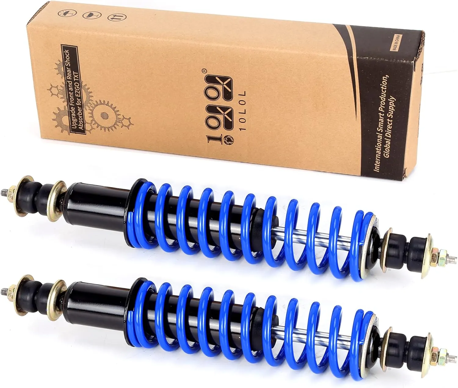 10L0L Golf Cart Front Rear Shock Absorber Set Coil Over Heavy Duty Shock Absorber Bolt Fits EZGO Medalist/TXT 1994  Newer Gas or Electric, Replaces Part 70928-G01 76418-G01 (2 Pack)