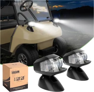 10L0L Golf Cart Light Deluxe Headlight Universal for Yamaha, Club Car, EZGO, Super Bright Golf Cart Lights Kit Adjustable Head Lighting