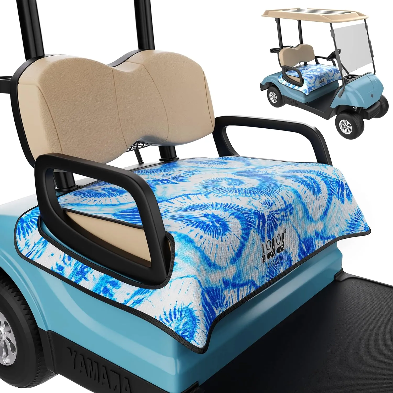 10L0L Golf Cart Seat Covers, Universal Golf Cart Seat Towel Blanket for 2 Person Seats Yamaha G2, G8, G9, G16, G19, G22 G29 with Armrests Nonskid Bottom Suitable for All Weather Conditions