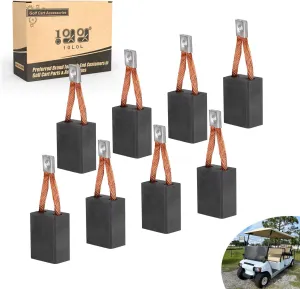10L0L Golf Cart Starter Brush Kit Motor Brushes Set 3.7HP Fits Club Car DS L6 L8 8-Passenger, Replaces OEM# 102938601