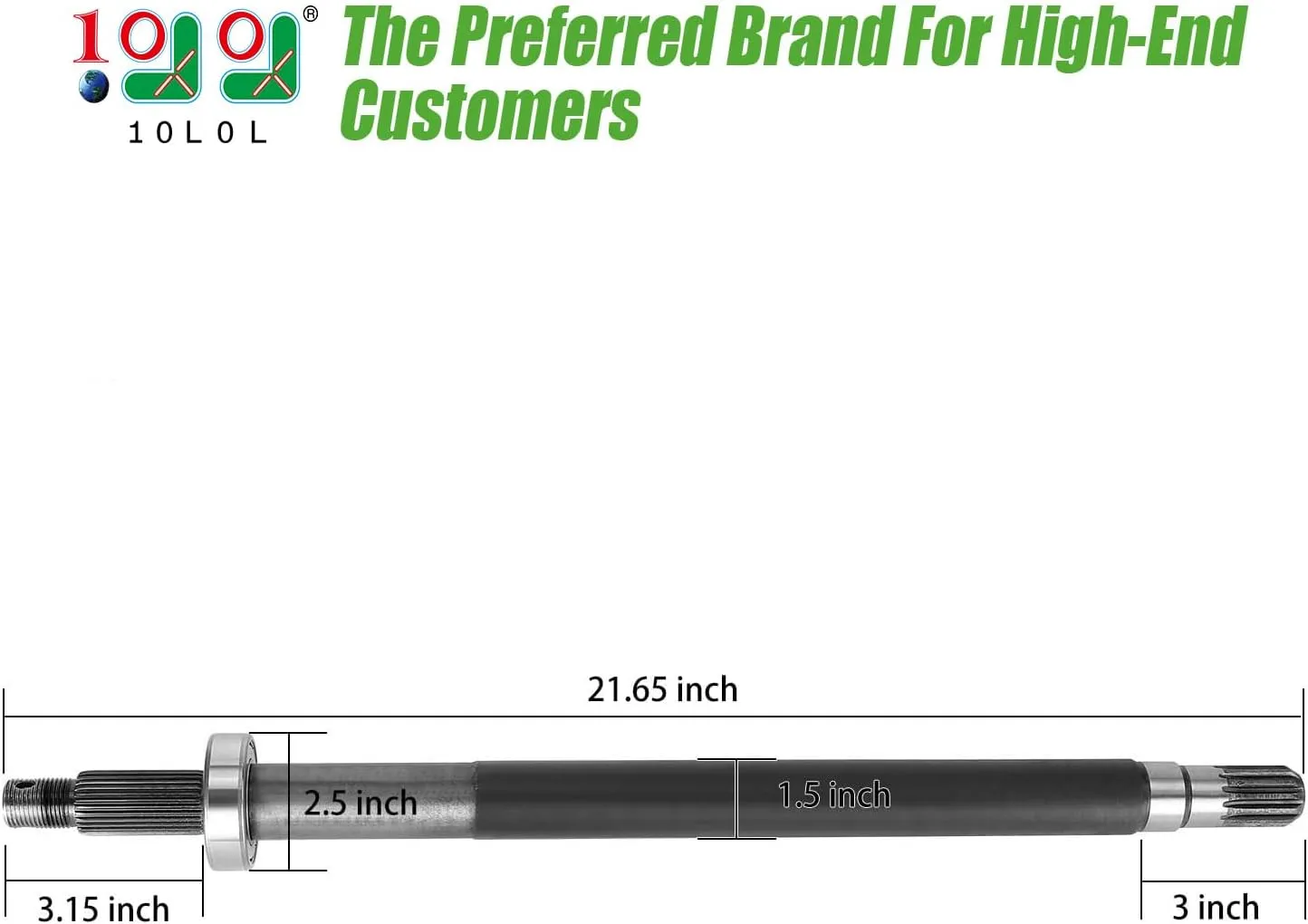 10L0L Rear Axle Shaft for 1994.3-2009 EZGO TXT, Medalist, ST, MPT Gas Golf Cart, Includes Bearing, OEM# 72056G01 72057G01 (ONLY for Gas Cart)