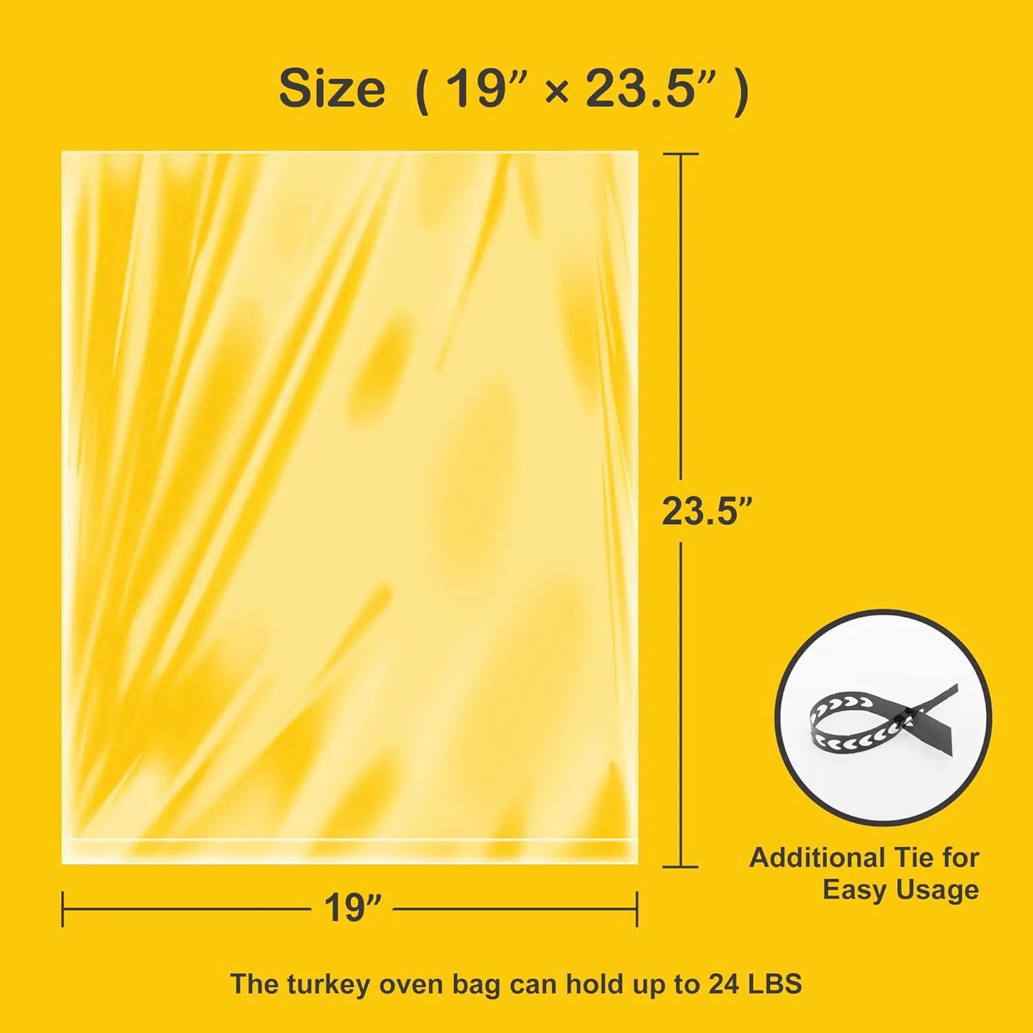 12 counts 19"x 23.5" Turkey Bags Multipurpose: Oven Cooking Roasting Freezer Baking Bags for Chicken Seafood/Home and Garden Bags for Harvest