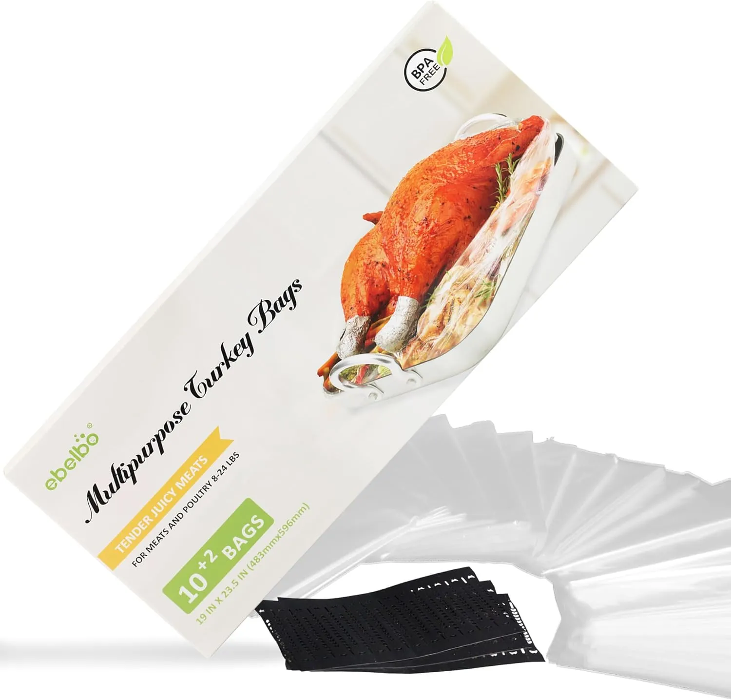 12 counts 19"x 23.5" Turkey Bags Multipurpose: Oven Cooking Roasting Freezer Baking Bags for Chicken Seafood/Home and Garden Bags for Harvest