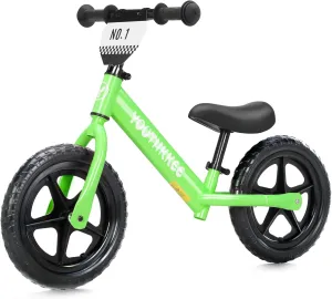 12 Inch Toddler Balance Bike for 2-5 Year Olds, No-Pedal Bike with Tool-Free Adjustable Seat, Quick Assembly, Gift for 2-3 Year Old Boys & Girls with Customizable Plate