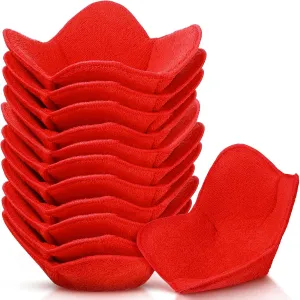 12 Pieces Microwave Safe Bowl Holders Polyester Hot Bowl Holder Protect Your Hands from Hot Dishes for Heating Soup, Leftover Food, Meals (Red)