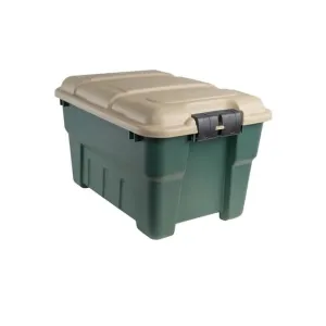 14 Gallon Lock N Stor Tote with Lid - Green & Tan