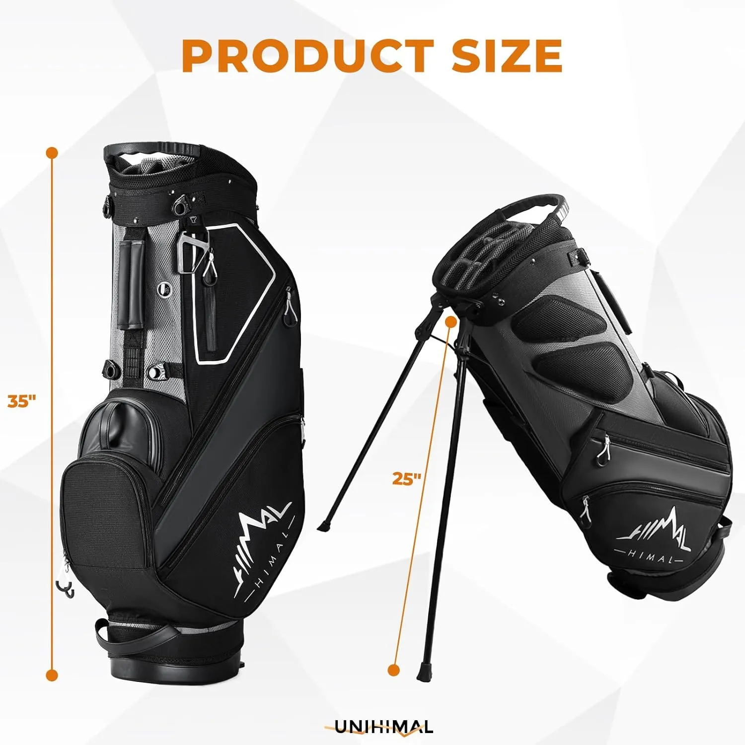 14 Way Dividers Golf Stand Bag Lightweight, Golf Bag for Men Women with Multiple Pockets, Dual Strap and Rain Cover Hood