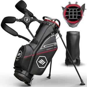 14 Way Full Length Divider Golf Bag Stand, Heavy Duty Carry Bag with Rain Hood, Multiple Pockets, Padded Handle and Strap, Lightweight Golf Bag for Men and Women