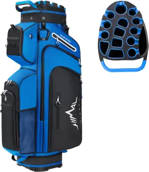 14-Way Golf Cart Bag, Premium Full Length Golf Bag for Men with Magnetic Leather Pocket, Handles and Rain Cover