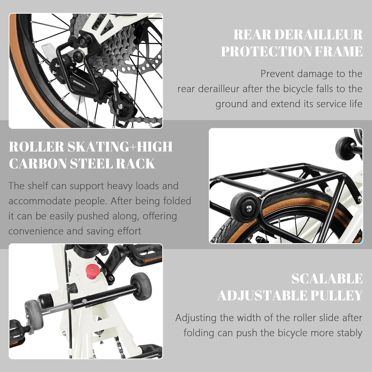16” Folding Bike, Foldable City Bicycle with 7 Speed, Outdoor Beach Cruiser Bike for Adult,Adjustable Seat,Portable Compact Bicycle Urban Commuter Lightweight Bike for Women Men