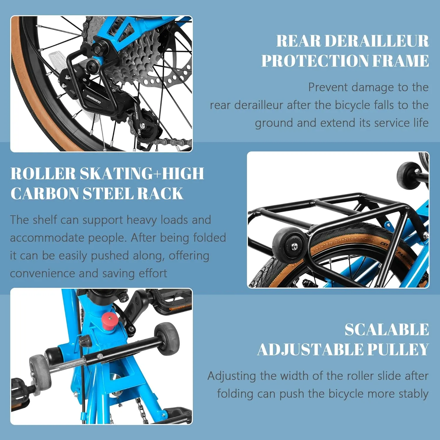 16” Folding Bike, Foldable City Bicycle with 7 Speed, Outdoor Beach Cruiser Bike for Adult,Adjustable Seat,Portable Compact Bicycle Urban Commuter Lightweight Bike for Women Men
