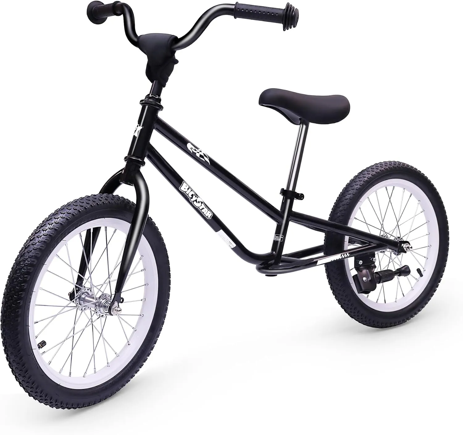 16 Inch Kids Balance Bike for 5-8 Year Old, BMX Kids Bike with No Pedals, Air Rubber Tires, Footrests, Adjustable Height for Big Kids, Boys, Girls