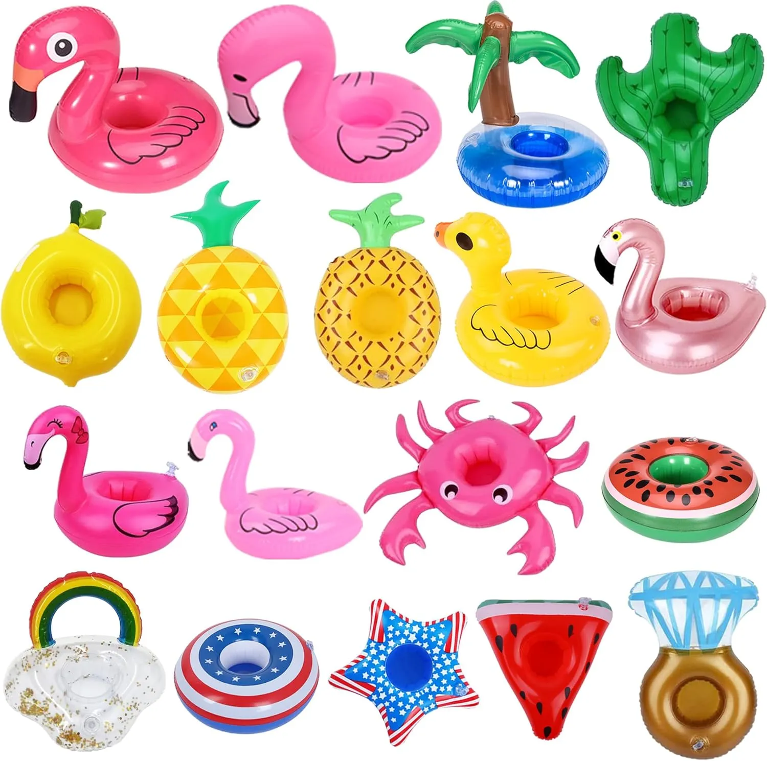 18 Pack Inflatable Drink Holders, Drink Floats Inflatable Pool Cup Holder Coasters for Pool Party