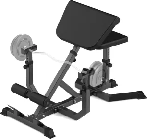 2-In-1 Roman Chair & Preacher Curl Bench Multi-Function Heavy-Duty Hyperextension Bench for Home With Adjustable Height for Arms, Ab, Back, Glute & Leg Extension Exercise Equipment, Black