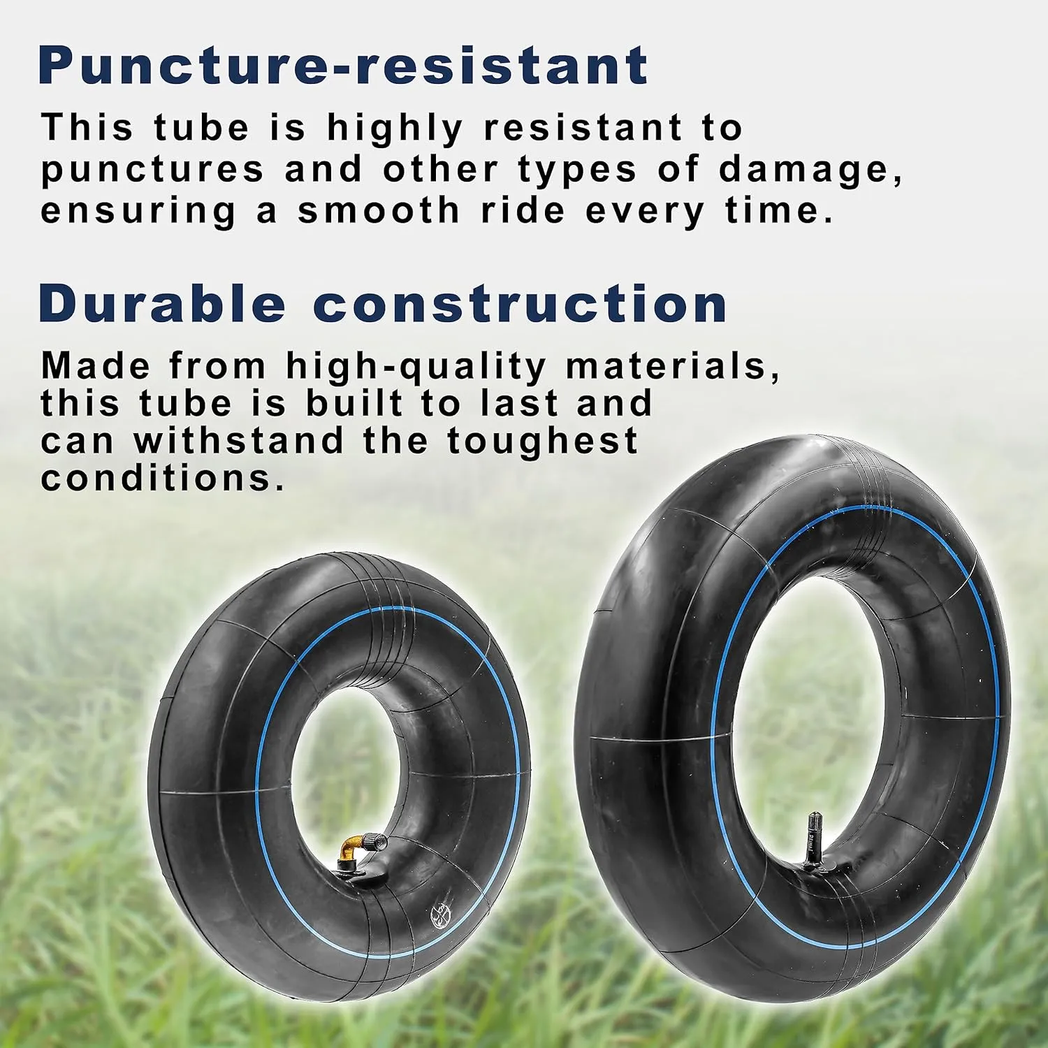2-Pack of 15x6.00-6" Premium Replacement Tire Inner Tubes - Fits for Hand Trucks, Dollies, Wheelbarrows, Lawn Mowers, Trailers