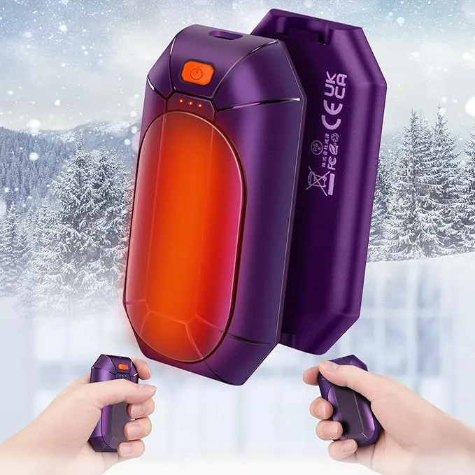 2 Pack 𝐇𝐚𝐧𝐝 𝐖𝐚𝐫𝐦𝐞𝐫𝐬 Rechargeable,Portable Electric Hand Warmers Reusable,USB Handwarmers,Outdoor/Indoor/Working/Studying/Camping/Hunting/Golf/Pain Relief/Game/Warm Gifts for Men Women Kids