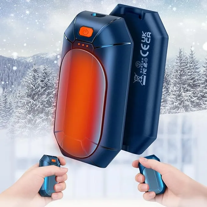 2 Pack 𝐇𝐚𝐧𝐝 𝐖𝐚𝐫𝐦𝐞𝐫𝐬 Rechargeable,Portable Electric Hand Warmers Reusable,USB Handwarmers,Outdoor/Indoor/Working/Studying/Camping/Hunting/Golf/Pain Relief/Game/Warm Gifts for Men Women Kids