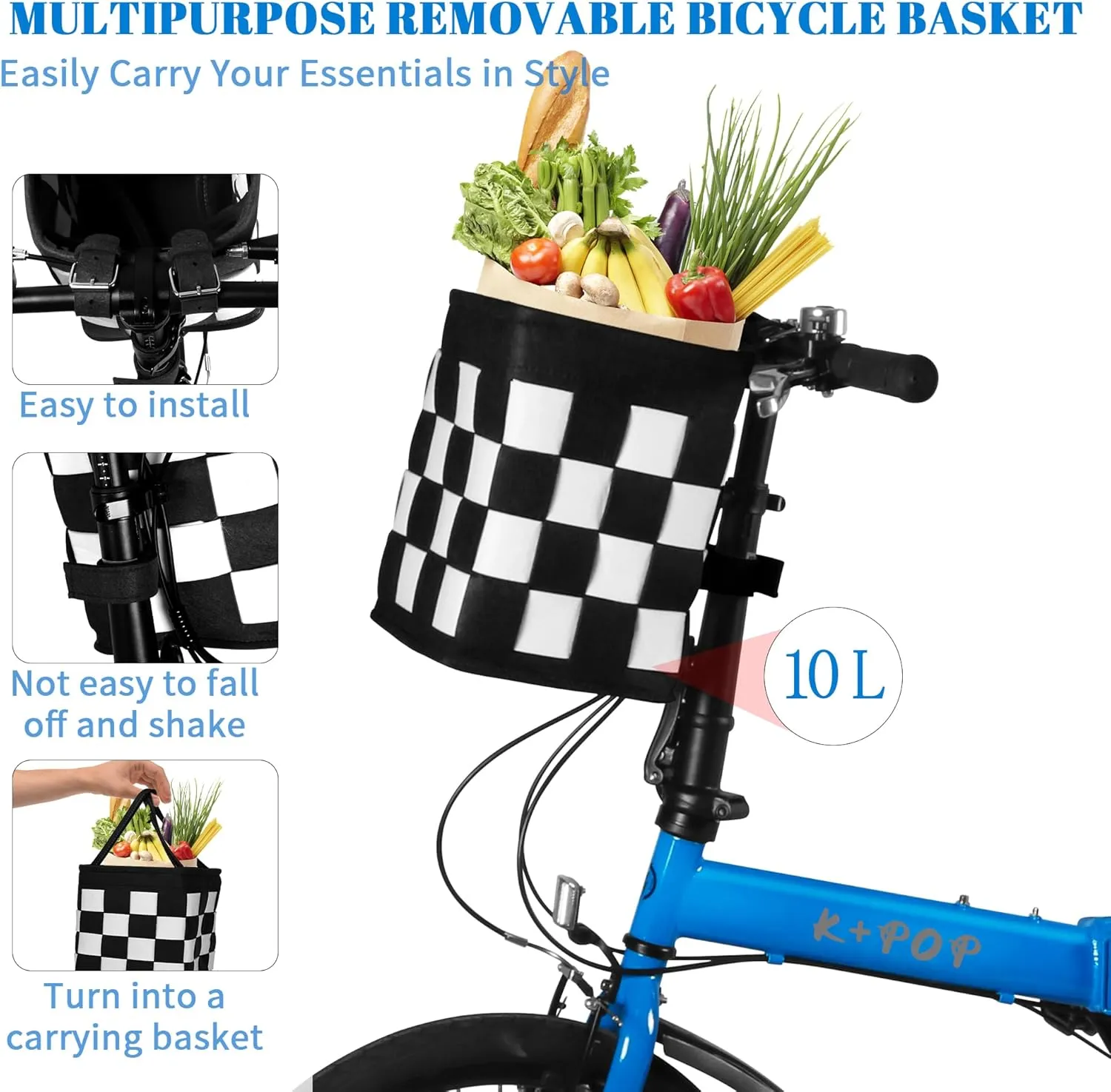 20 Inch Folding Bike for Adults, 7 Speed Foldable Bike with Basket, Lightweight Folding Bicycle with Adjustable Seat & Front and Rear V-Brakes