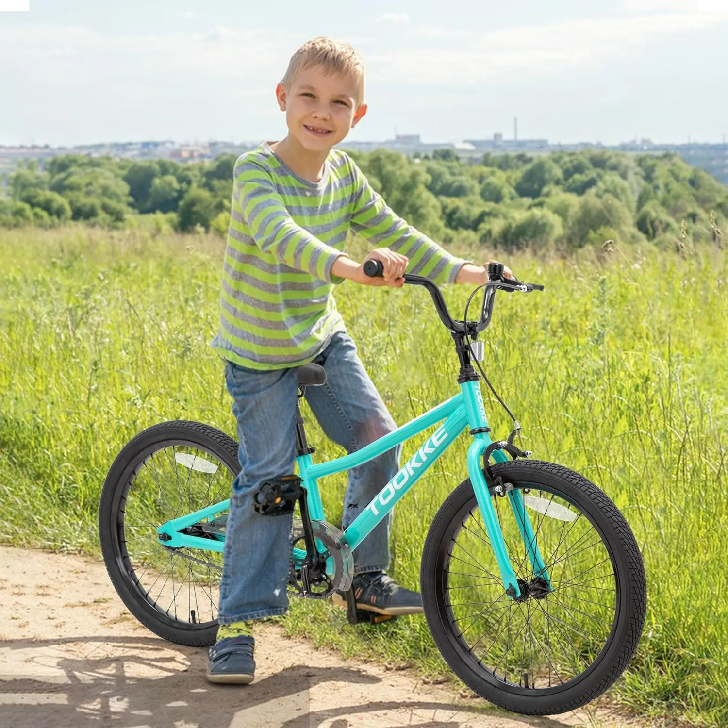 20 Inch Kids' Bike Ages 5-12, 7-Speed Mountain Bike Birthday Gifts Bicycles for Boys Girls Present, Outdoor Cycling City Snow Mountain Bikes