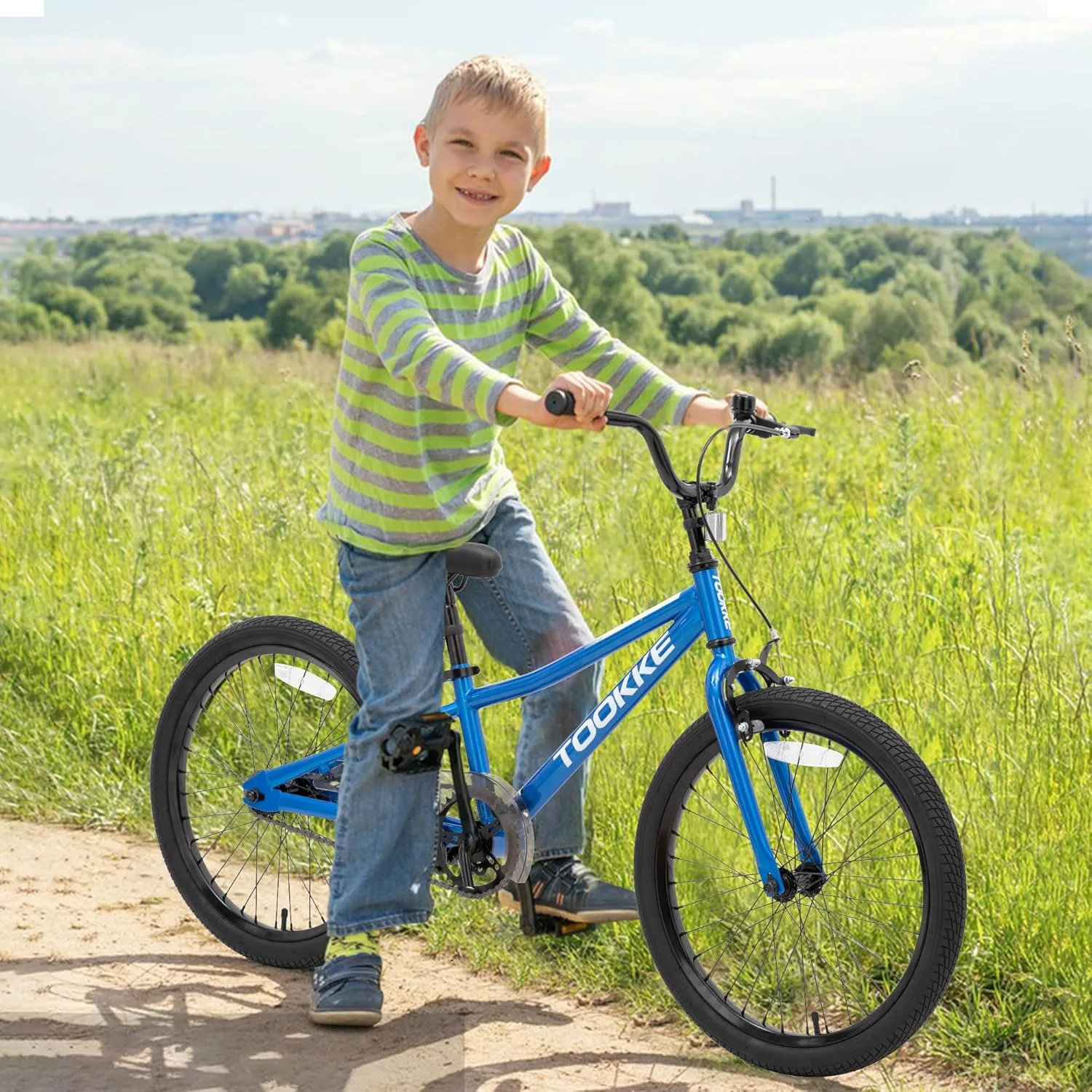 20 Inch Kids' Bike Ages 5-12, 7-Speed Mountain Bike Birthday Gifts Bicycles for Boys Girls Present, Outdoor Cycling City Snow Mountain Bikes