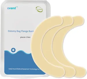 20 Pcs Elastic Ostomy Barrier Strips,Medical Grade Hydrocolloid Waterproof Leak,Skin Adhesive Ostomy Barrier Tape for Colostomy Stoma Bags