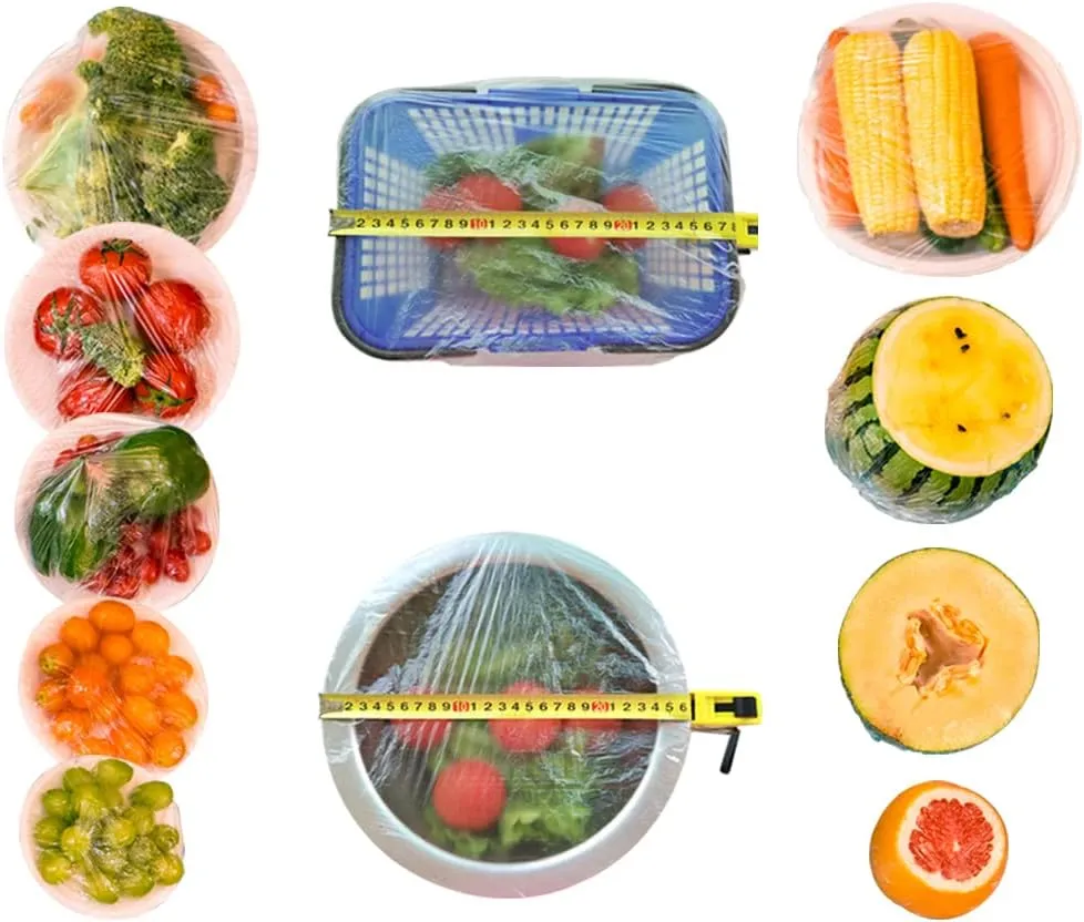 200PCS Upgraded Pre-cut Plastic Wrap Alternative to Foil Cling Wrap Sran Wrap,Used as Food Storage Covers, Fresh Keeping Bags 100pcs, Bowl Covers,Pot Lid,Keep Food Fresh,Cover Leftover