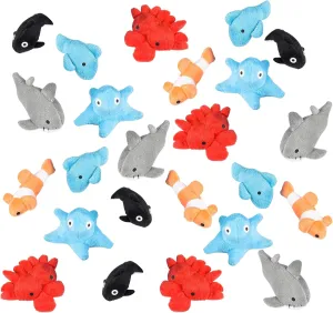 24 Pack Micro Sea Animal Toys, Sea Creatures Toys for Kids, Small Ocean Animals Toys, Fun Stuffed Animal Party Favors, Goody Bags, Classroom Treasure Box Prizes, Stocking Stuffers (24)