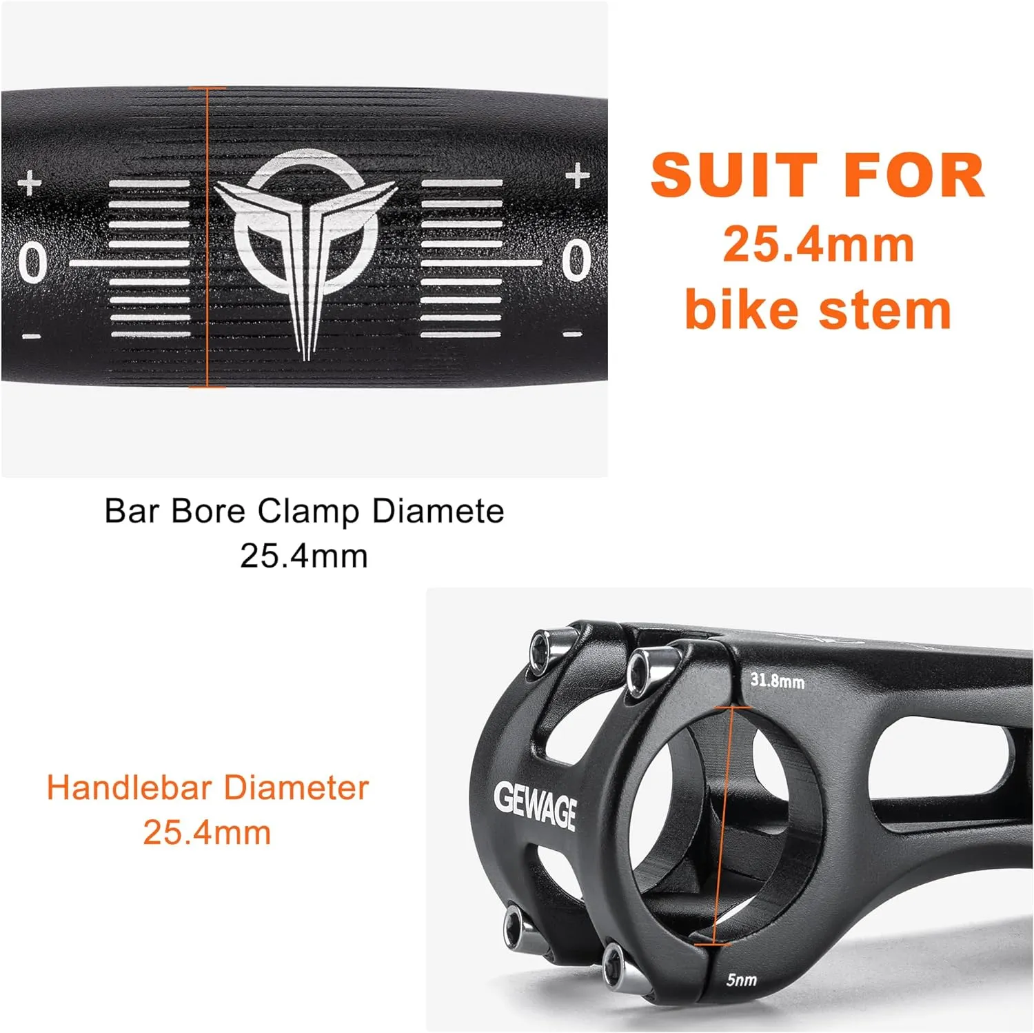 25.4 Bike Handlebar - 30mm, 55mm, 70mm, 90mm,120mm Riser Handlebar - 620mm Aluminium Alloy Mountain Bike Bicycle Handlebars (25.4-50mm Rise)