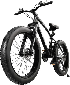 26 inch Fat/Normal Tire Mountain Bike, 21 Speed with Dual Front Suspension, Double Disc Brake and High Carbon Steel Frame Anti-Slip Bicycle, Mens and Womens