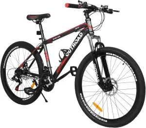 26 Inch Mountain Bike, Aluminum Frame, 21-Speed Dual Disc Brake Bicycle with Lock-Out Suspension Fork, Nomal Wheels Bicycles for Men and Women