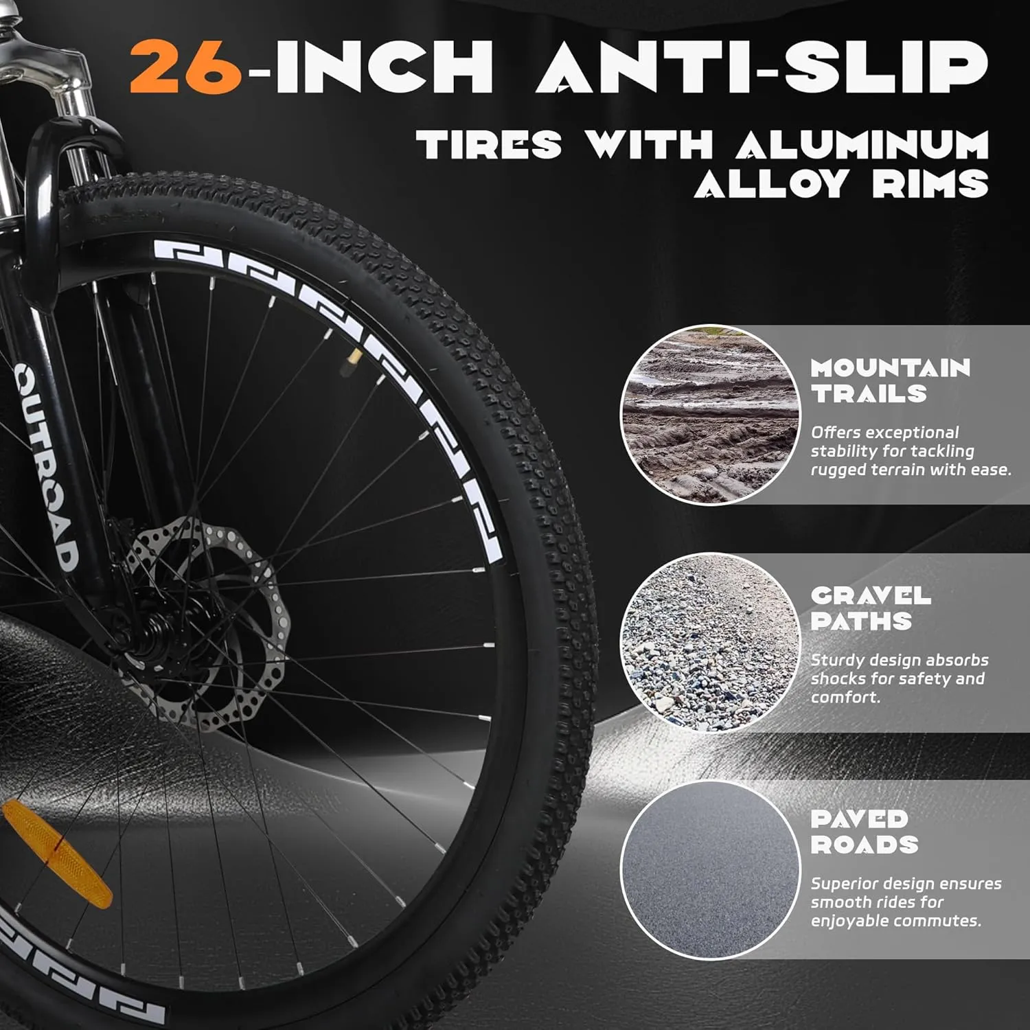 26 Inch Mountain Bike, Aluminum Frame, 21-Speed Dual Disc Brake Bicycle with Lock-Out Suspension Fork, Nomal Wheels Bicycles for Men and Women