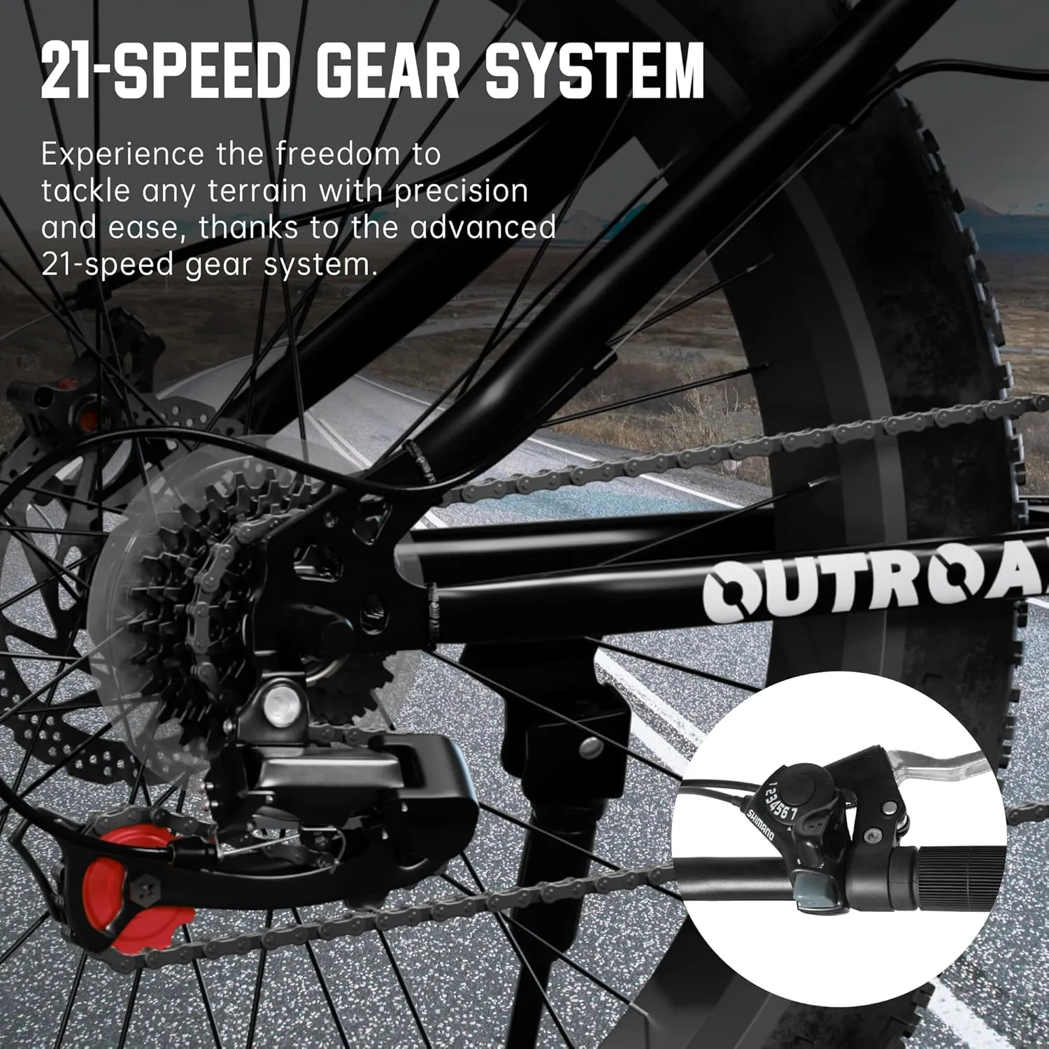 26 Inch Mountain Bike, Aluminum Frame, 21-Speed Dual Disc Brake Bicycle with Lock-Out Suspension Fork, Nomal Wheels Bicycles for Men and Women