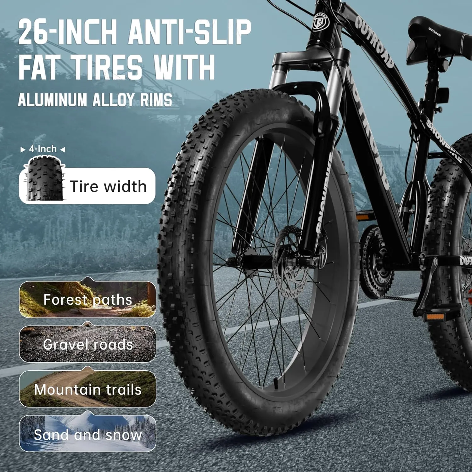 26 Inch Mountain Bike, Aluminum Frame, 21-Speed Dual Disc Brake Bicycle with Lock-Out Suspension Fork, Nomal Wheels Bicycles for Men and Women