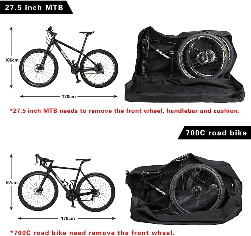 27.5 Inch Bike Transport Case - Fits 27.5 Inch or Below MTB & Road Bikes for Air & Train Travel