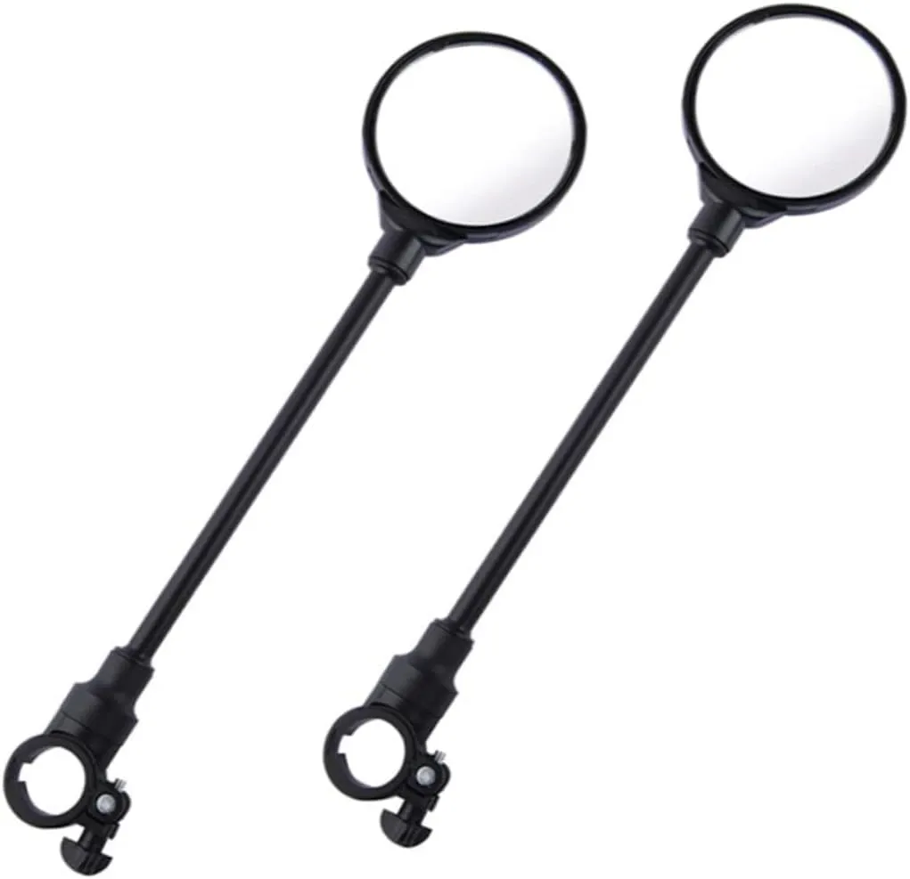 2pcs Adjustable Rear View Mirror for Bike Rotatable Handlebar Mirrors Compatible Motorcycles and Tricycles Easy Installation Angle Sturdy Design