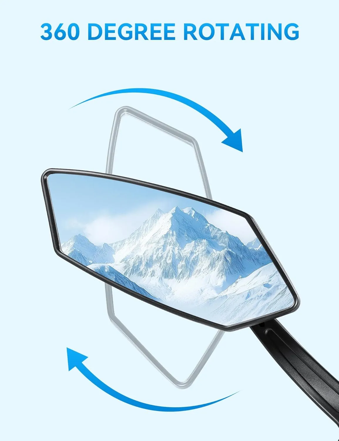 2pcs Bike Mirror Handlebar Mount 360° Adjustable, Wide Rear View Mirror Bicycle Mirrors for Handlebars with Scratch Resistant Glass, Bike Rear View Mirror for Scooter, Motorcycle, Bike Accessory