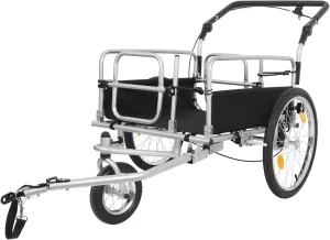 3-in-1 Heavy-Duty Bike Cargo Trailer – E-Bike Compatible Steel Frame, 110lb Capacity, Convertible Stroller & Pull Cart w/Suspension, 20" Wheels & Accessories