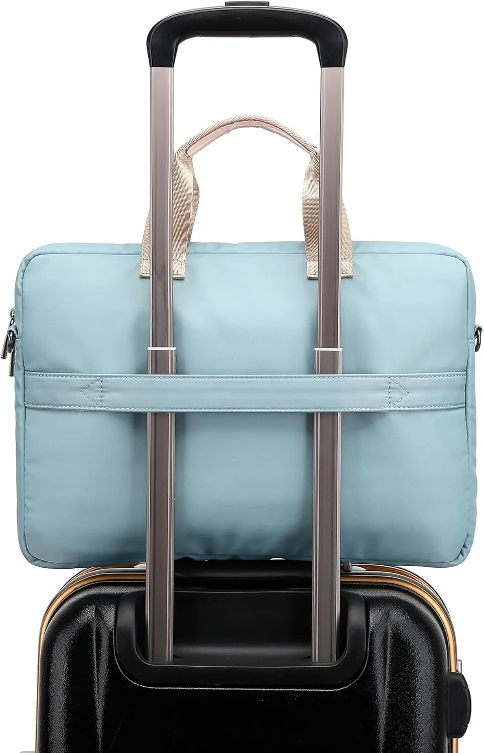 360 Protective Multi-Pockets Laptop Shoulder Bag Sleeve Case, Briefcase for 15.6 & 16 Inch Laptops (Light Blue)