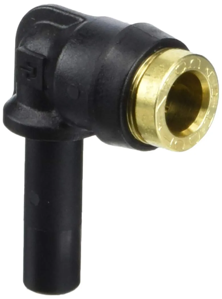 369PTCSP-4-4-pk10 Plug-in Elbow Push-to-Connect Fitting, Composite, 1/4" Push-to-Connect Tube x 1/4" Plug-in Stem Tube (Pack of 10)