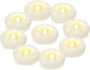 36pack Flameless Led Floating Candles, 3” Plastic Tealights Battery Operated Flickering 100  Hour Waterproof for Cylinder Vases, Centerpieces at Wedding, Party, Pool, Holiday (White)