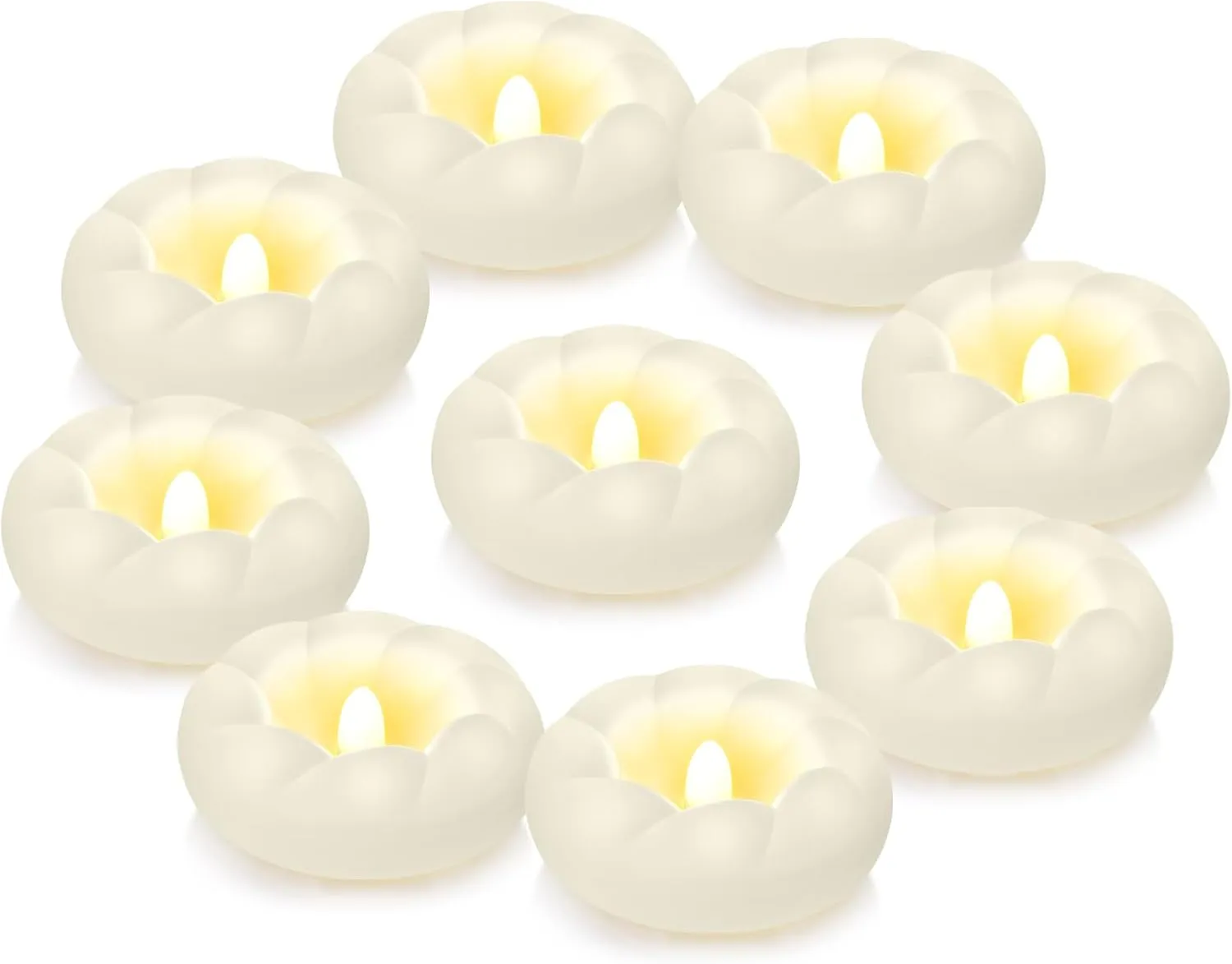 36pack Flameless Led Floating Candles, 3” Plastic Tealights Battery Operated Flickering 100  Hour Waterproof for Cylinder Vases, Centerpieces at Wedding, Party, Pool, Holiday (White)