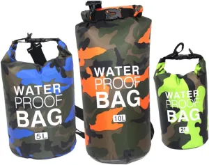 3pcs Camouflage Bags Pvc Dry Storage Bag for Outdoor Activities Beach Swimming Boating Mixed Colors for Adventure