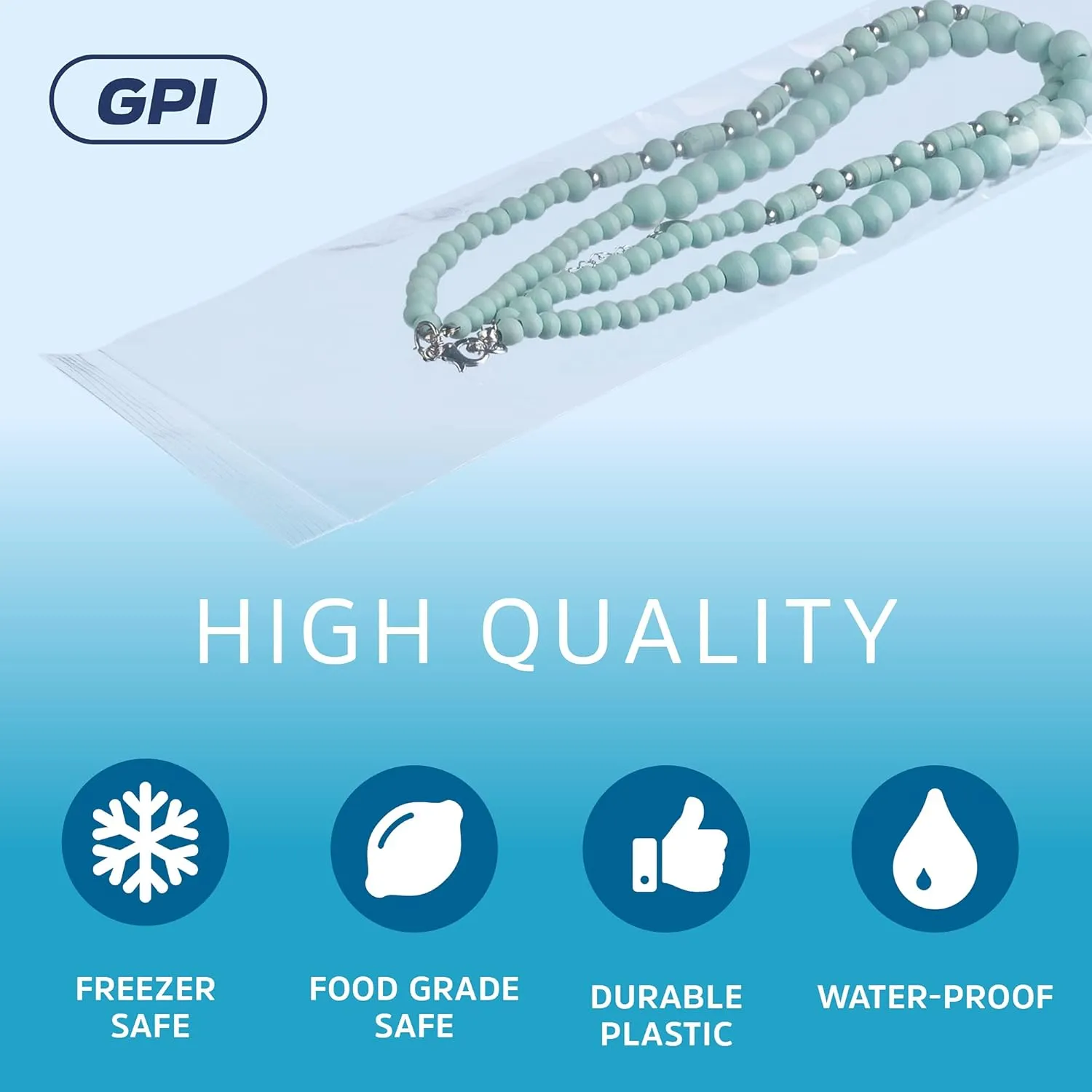 3" x 10" Long Zip Bags, 1000 Pack, Clear Plastic Reclosable Zip Baggies, 2 Mil Thick, Resealable Poly Bags for Packaging Insence, Necklaces, Jewelry & Office Supplies. GPI
