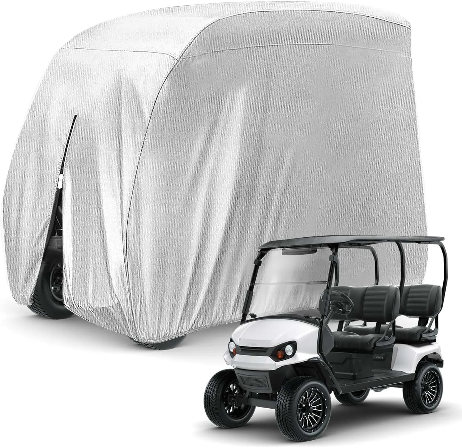 4 Passenger 420D Waterproof Golf Cart Cover fits EZ GO Club Car Yamaha, Sunproof Dustproof