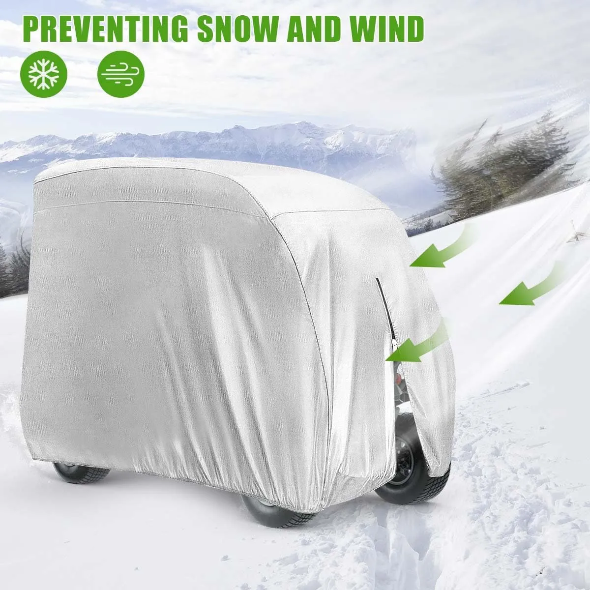 4 Passenger 420D Waterproof Golf Cart Cover fits EZ GO Club Car Yamaha, Sunproof Dustproof